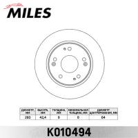 Диск тормозной задний MILES K010494 (TRW DF4837)