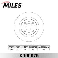 Диск тормозной передний MILES K000075 (TRW DF4107)
